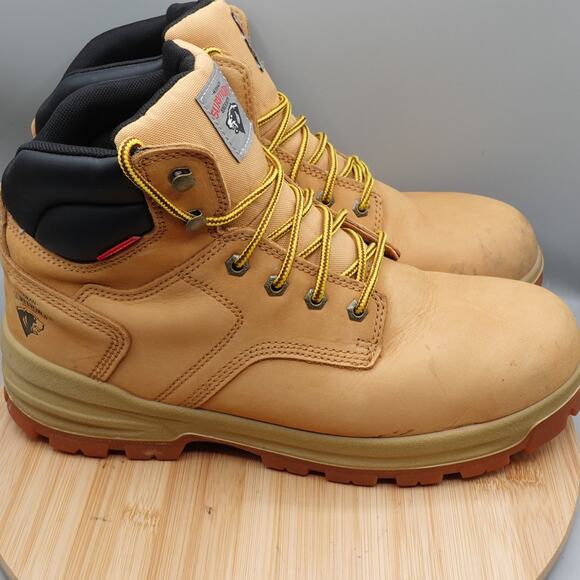 Herman Survivor Mens Boots 13W Workwear Waterproof Lace Up Steel Toe Brown - Picture 4 of 11